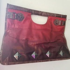 Dereon Red Ombre Clutch With Studs